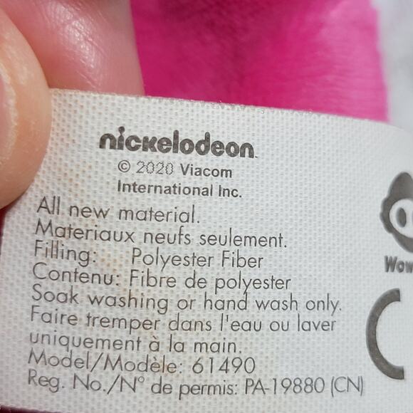 Pink Fong Pink & White Infant Security Blanket w/ Baby Shark 15" x 15" - Picture 5 of 5